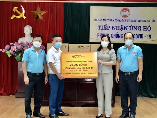 T&T Group tặng 50.000 bộ kit xét nghiệm nhanh Covid-19 trị giá 7,5 tỷ đồng cho Thanh Hóa và Kiên Giang