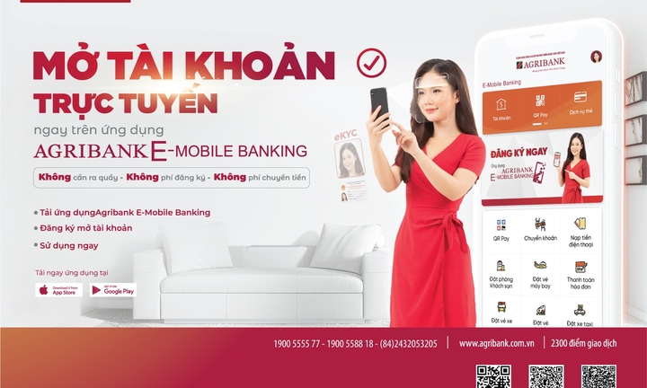 Agribank triển khai mở tài khoản trực tuyến bằng định danh điện tử (eKYC)