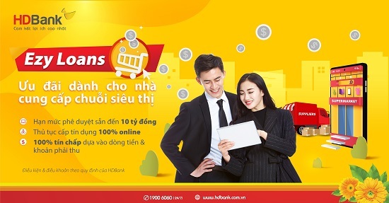 HDBank ưu đãi lãi suất cho nhà cung cấp siêu thị qua chương trình tín dụng 100% online