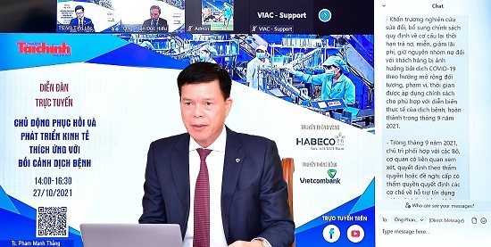 Vietcombank đồng hành cùng Diễn đàn “Chủ động phục hồi và phát triển kinh tế, thích ứng với bối cảnh dịch bệnh”