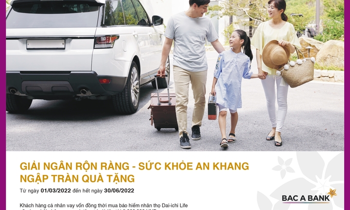 Đồng thời vay vốn và tham gia bảo hiểm tại BAC A BANK, khách hàng nhận ưu đãi lên tới 5 triệu đồng