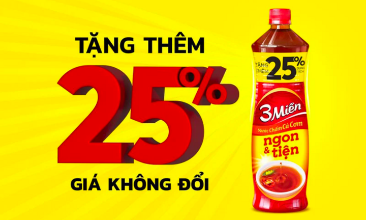 Nước chấm cá cơm 3 Miền tặng thêm 25% dung tích tri ân người tiêu dùng