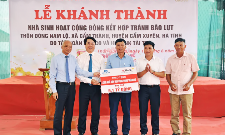HDBank, Sovico trao tặng 3 nhà cộng đồng tránh lũ trị giá 6,1 tỷ đồng cho tỉnh Hà Tĩnh 