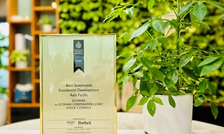 Ecopark đạt giải thưởng Khu đô thị bền vững xuất sắc nhất châu Á năm 2022