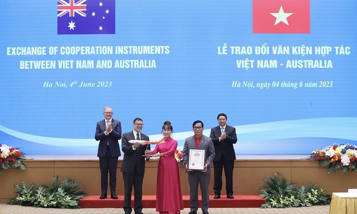 Thủ tướng hai nước Việt Nam, Úc chứng kiến lễ công bố đường bay thẳng thành phố Hồ Chí Minh – Brisbane của Vietjet