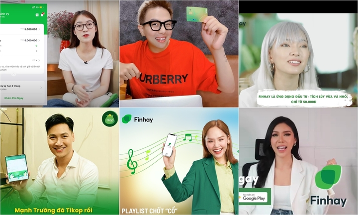 Những nghệ sĩ nào đã quảng cáo cho 2 ứng dụng Finhay và Tikop?
