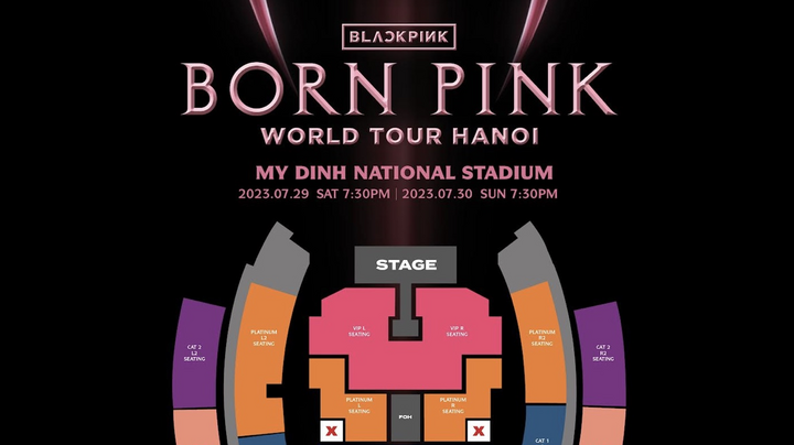 Công bố giá vé chính thức và sơ đồ sân khấu của concert BLACKPINK tại Hà Nội