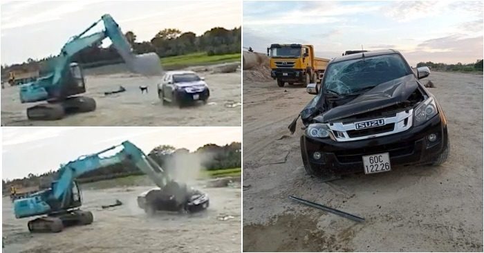 Tài xế xe múc “băm nát” 2 ô tô đủ cấu thành tội Giết người? 