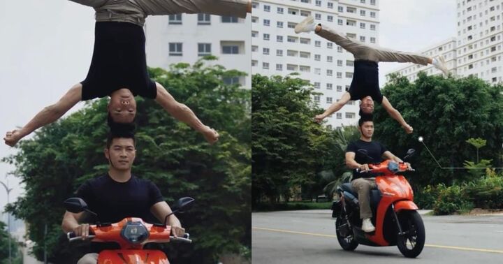 Vụ Quốc Cơ - Quốc Nghiệp chồng đầu, làm xiếc trên xe: Dat Bike xin