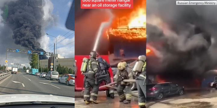 Nga: Kho dầu ở St. Petersburg bốc cháy gây hỏa hoạn