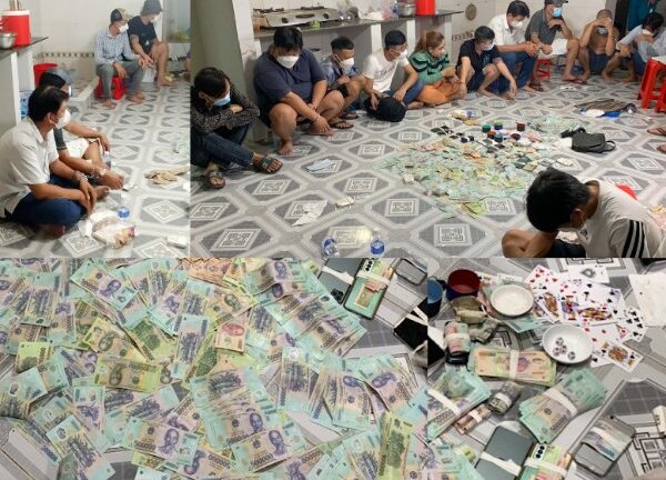 Công an ập vào bắt quả tang,