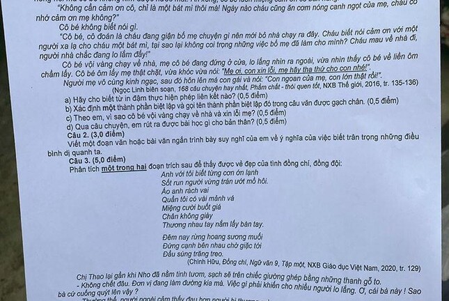 Đề thi văn vào lớp 10 ở Đà Nẵng: Thí sinh khen đề hay, 