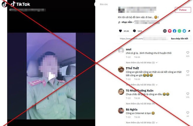 Bị phạt vì mặc trang phục công an chụp ảnh đăng TikTok khoe