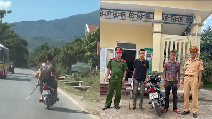 Xử lý 2 thanh niên cầm dao phóng lợn lạng lách trên đường ở Sơn La