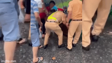 Vụ sạt lở trên đèo Bảo Lộc: Cảm động hình ảnh chiến sĩ CSGT lăn đá trước lúc hy sinh