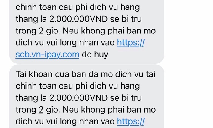 Người dân liên tục nhận được tin nhắn từ ngân hàng giả dụ truy cập link chứa mã độc