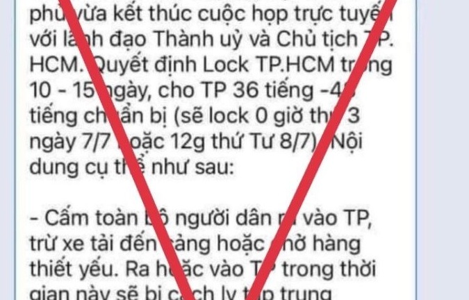 Tin tức thời sự mới nóng nhất hôm nay 5/7: Bác tin phong toả địa bàn TP.HCM từ 10-15 ngày