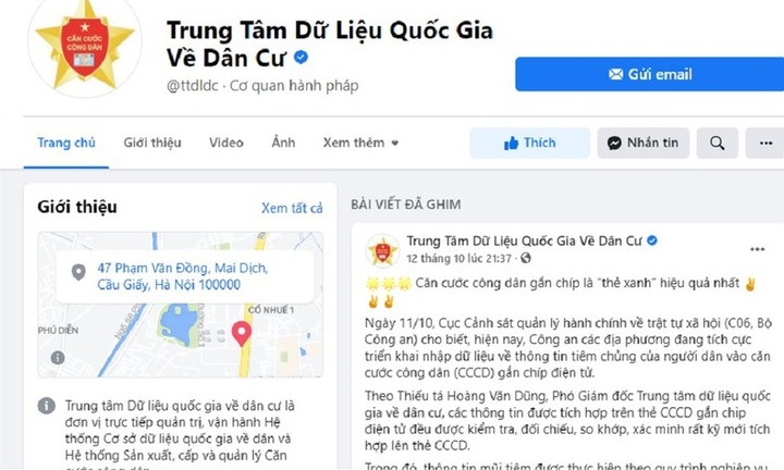 Bộ Công an lập trang Fanpage nhận phản ánh về thẻ CCCD gắn chip