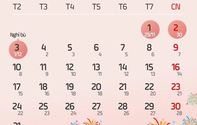 Tết Dương lịch 2022 người lao động được nghỉ bao nhiêu ngày?