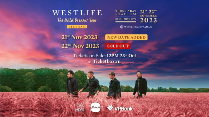 Nhóm Westlife tổ chức thêm mở thêm đêm diễn thứ 2 tại Việt Nam