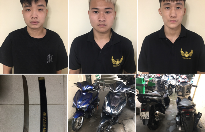 Bắt giữ 3 thanh thiếu niên mang kiếm từ Quảng Ninh sang Hải Phòng gây rối trật tự