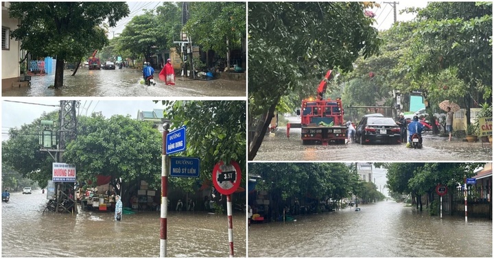 Sau một đêm mưa lớn, nhiều khu dân cư ở TP Đông Hà chìm trong biển nước