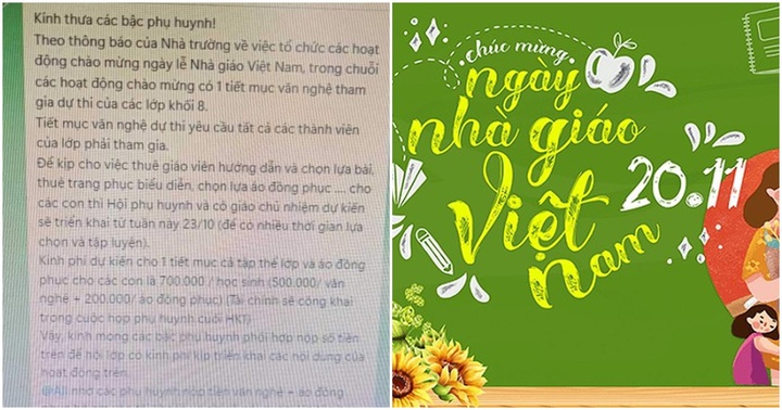 Thực hư việc hội phụ huynh một lớp thu 700.000 đồng/học sinh phục vụ hoạt động văn nghệ 20/11