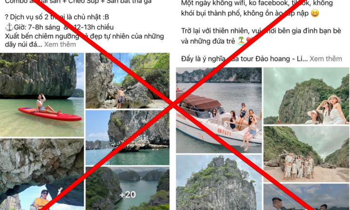 Xử phạt 7,5 triệu đồng hành vi du lịch tự phát trên Vịnh Hạ Long