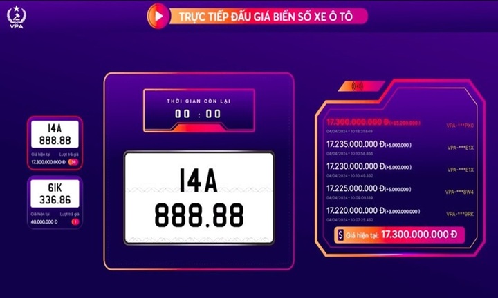 Biển số 14A-888.88 được