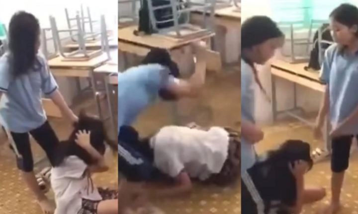 Phẫn nộ clip nữ sinh bị đánh hội đồng gần 10 phút trong lớp học ở TP.HCM