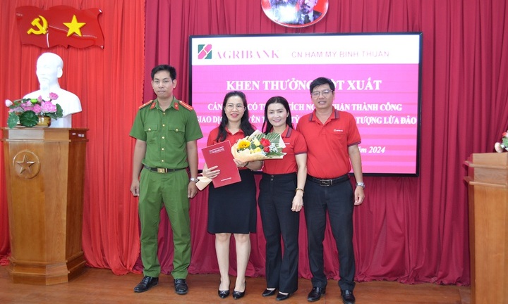 GDV của Agribank chi nhánh Hàm Mỹ Bình Thuận ngăn chặn thành công vụ lừa đảo chuyển tiền 1,8 tỷ đồng
