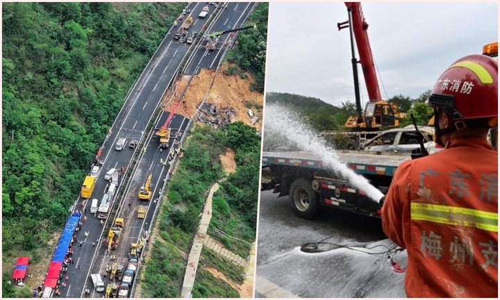 Hiện trường vụ sạt lở kinh hoàng trên đường cao tốc, ít nhất 19 người thiệt mạng