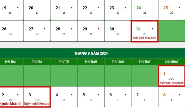 Lễ Quốc khánh 2/9, người lao động được nghỉ 4 ngày liên tiếp