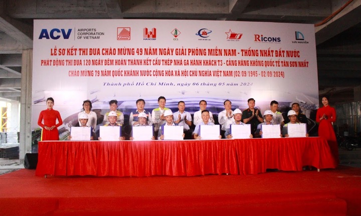 Phát động thi đua hoàn thành Kết cấu thép mái nhà ga T3 - Cảng HKQT Tân Sơn Nhất