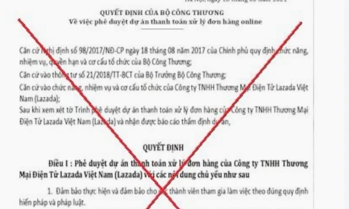 Cảnh báo giả mạo phê duyệt dự án thanh toán xử lý đơn hàng online