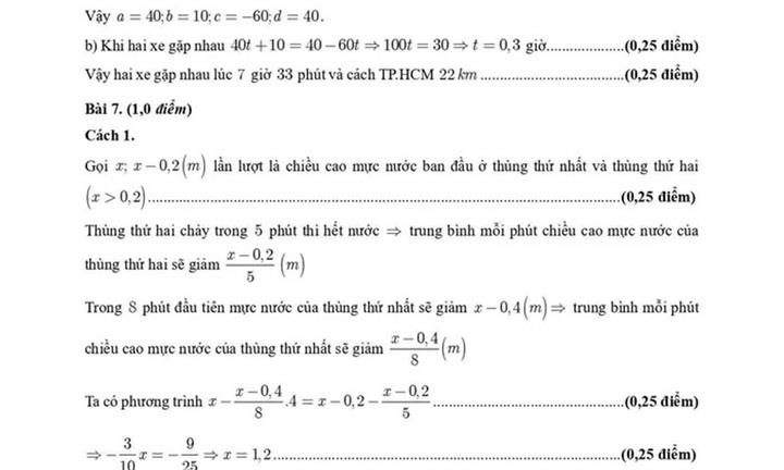 Sở GD&ĐT TP.HCM công bố chính thức đáp án môn Toán kỳ thi vào lớp 10