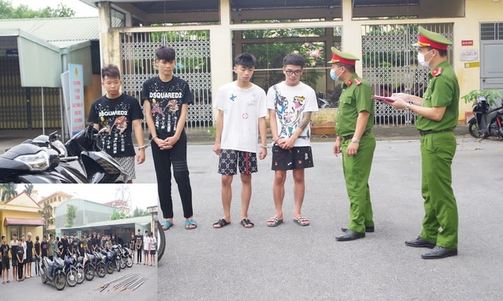 Khởi tố 21 thanh thiếu niên vác hung khí đi náo loạn đường phố