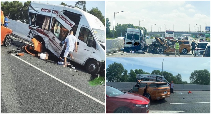 Hiện trường vụ tai nạn nhiều người thương vong trên cao tốc Hà Nội - Hải Phòng