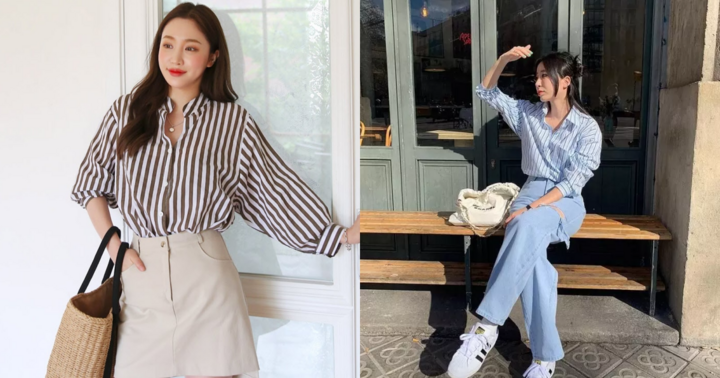 Bỏ túi cách mix áo kẻ sọc cho phụ nữ gầy cực dễ