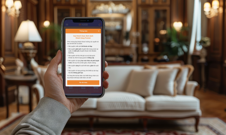 SHB Mobile cập nhật tính năng dành riêng cho khách hàng cao cấp 