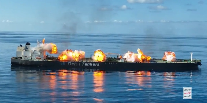 Lực lượng Houthi gài mìn, kích nổ tàu Sounion trên biển Đỏ, nguy cơ tràn dầu nghiêm trọng