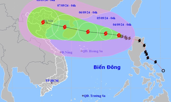 Đường đi của cơn bão số 3- bão Yagi mới nhất