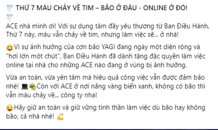 Người lao động được làm việc online vào thứ 7 để 