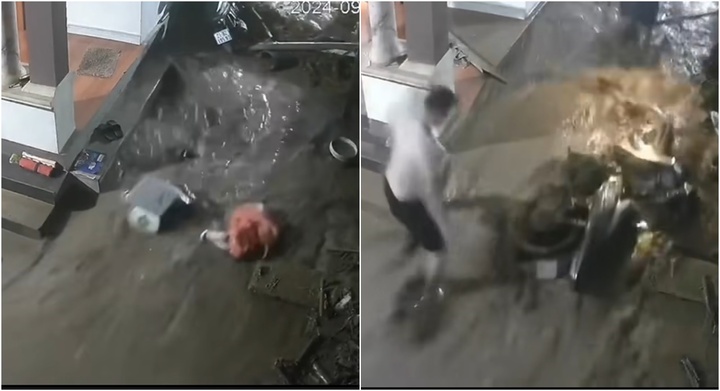 Clip: Nước lũ cuồn cuộn tràn vào nhà, gia đình ở Yên Bái bàng hoàng 