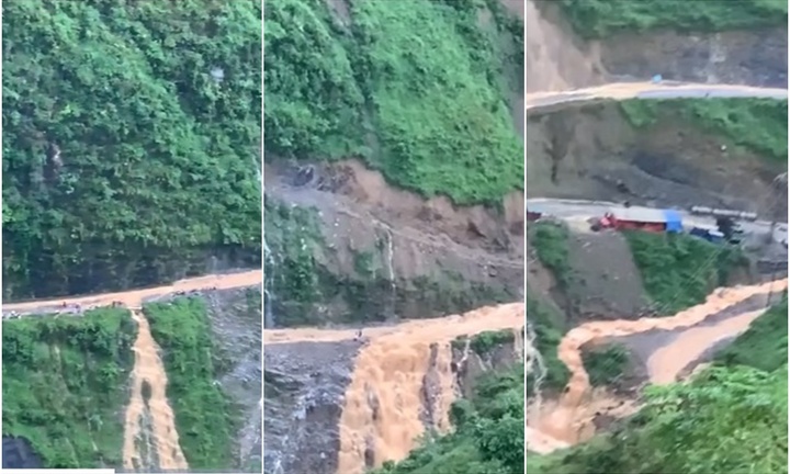 Clip: Cung đường lên Hà Giang một bên vực thẳm, bên ồ ạt nước lũ, nhiều người mắc kẹt