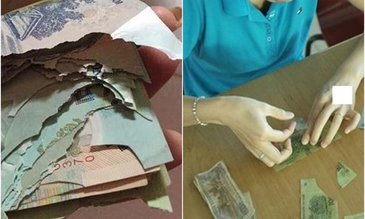 Tiền bị rách đã dán lại có được sử dụng hay không?