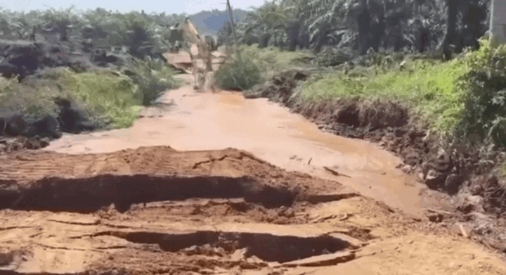 Clip: Hãi hùng cảnh tượng mặt đất bất ngờ hóa lỏng, 