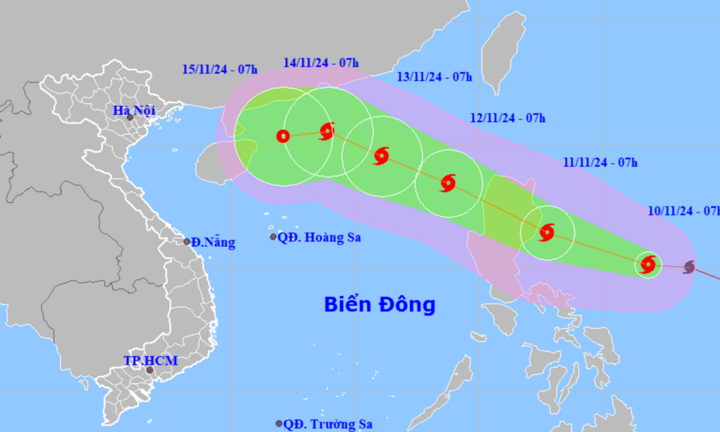Bão Toraji tiến gần Biển Đông, tương tác bão đôi với bão Yinxing