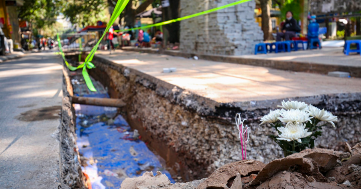 Cận cảnh nơi phát hiện gần 150 bộ hài cốt khi cải tạo hệ thống thoát nước ở Hà Nội