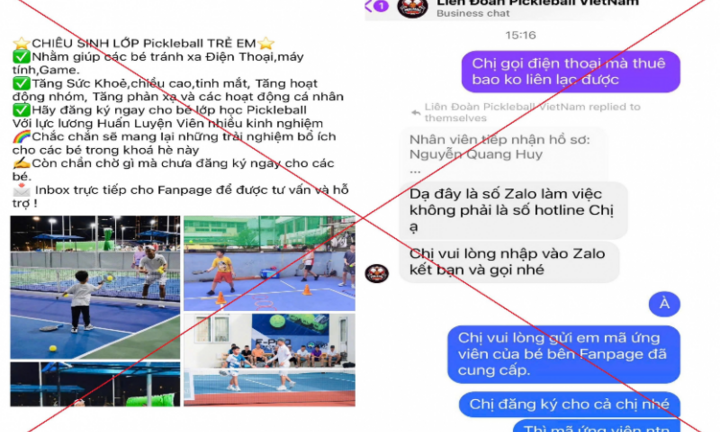 Đăng ký học Pickleball trên mạng, người phụ nữ bị lừa gần 400 triệu đồng